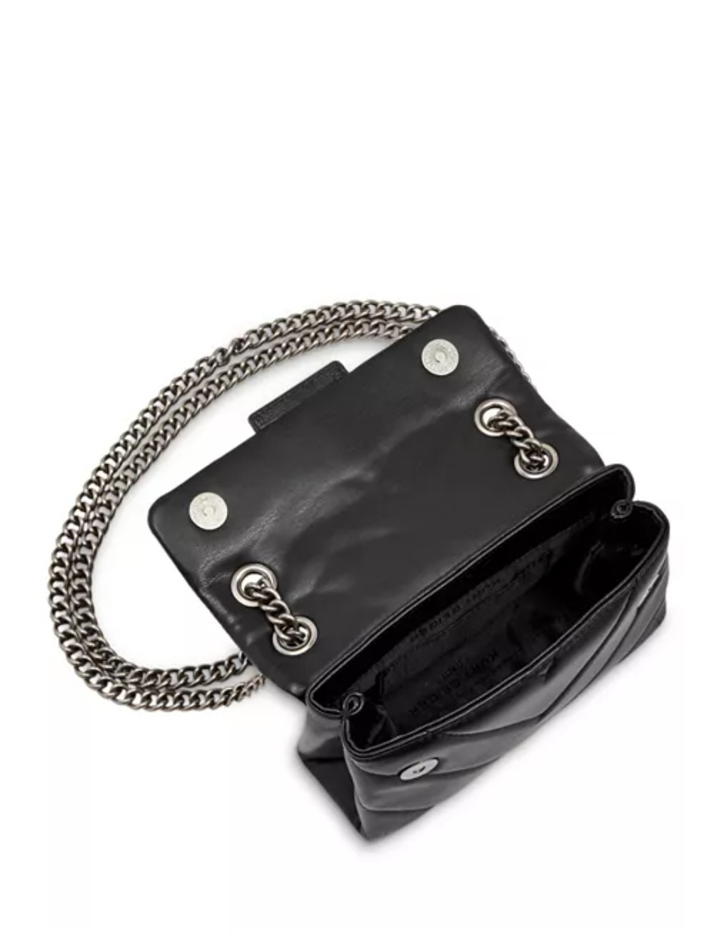 Kurt Geiger Mini KensingtonBlack Quilted Crossbody with Silver Chain - Picture 4 of 11